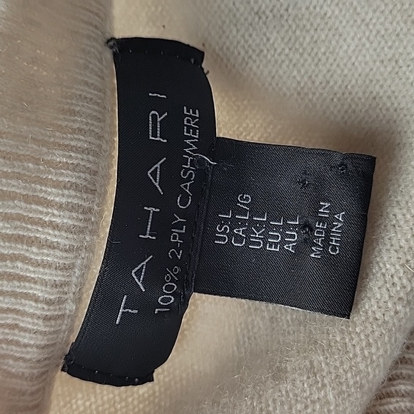 Tahari 100% 2 ply cashmere sweater cream - Picture 4 of 5